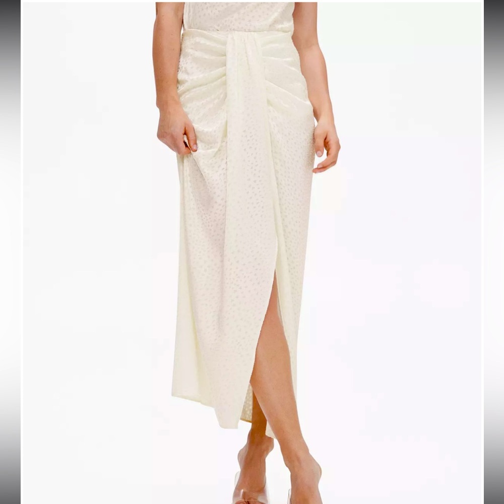 MANGO Women's Knot Jacquard Skirt